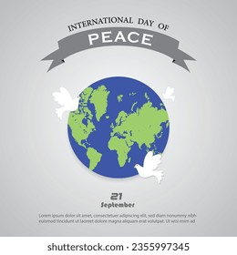 International peace day post and background vector illustration