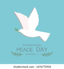 International Peace Day poster on blue pastel color background