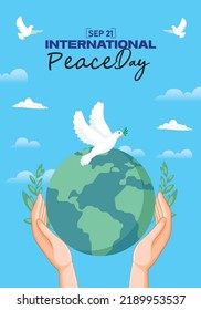 International Peace Day. Sky Background. Adobe Illustrator