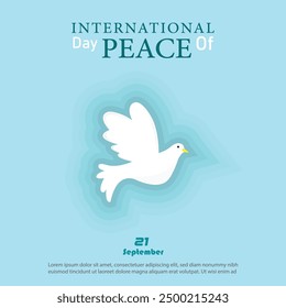 International peace day social media post and background paper cut style