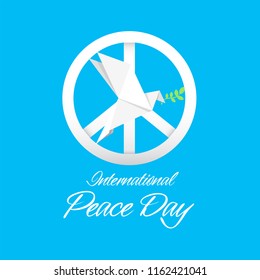 International Peace Day Peace Symbol Origami Dove Birds Vector Image
