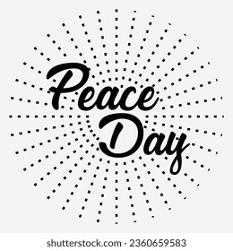 International peace day text vector 