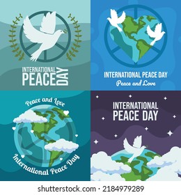 International peace day vector illuatration . Dove with olive branch peace sign