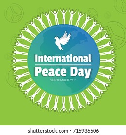 International peace day vector illustration with dove and creative design elements for banners, posters and backgrounds. 