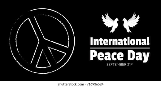 International peace day vector illustration with dove and creative design elements for banners, posters and backgrounds. 