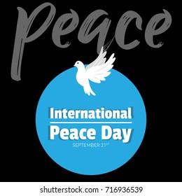 International peace day vector illustration with dove and creative design elements for banners, posters and backgrounds. 