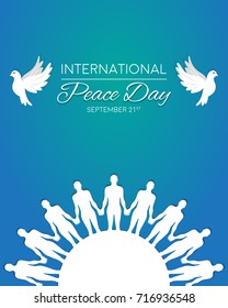 International peace day vector illustration with dove and creative design elements for banners, posters and backgrounds. 