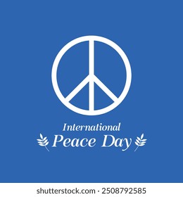 International peace day vector template on blue background