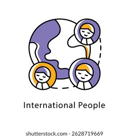 International People Vector Filled Outline Style Icon. Eps 10 File 