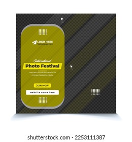 International photo festival social media post template editable file