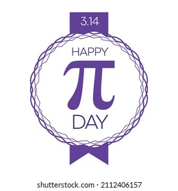 International Pi Day. 14 march, mathematical constant number. Irrational number, greek letter, 3,14 Pi sign. Digital illustration creative template. Happy Pi Day concept.