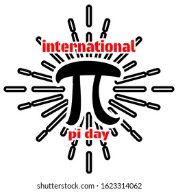 International Pi Day flat design vector illustration on white background