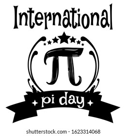 International Pi Day flat design vector illustration on white background