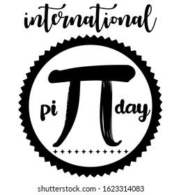 International Pi Day flat design vector illustration on white background