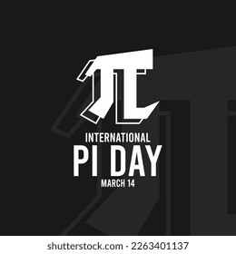 Internationaler Pi-Tag. 14. März. Pi-Symbol. Linie. Umriss. Flaches Design, Vektorgrafik. Poster, Banner, Karte, Hintergrund. EPS10.