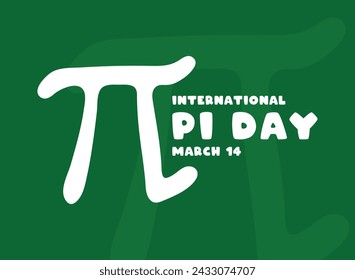 International Pi Day. March 14. Green background. Flat design vector. Eps 10.