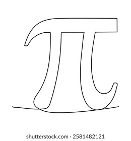 International Pi day mathematical constant greek letter line art Pi icon symbol vector