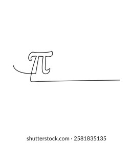 International Pi day mathematical constant greek letter line art Pi icon symbol vector