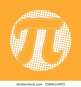 International Pi day, the mathematical constant, Pie symbol vector icon isolated on yellow background