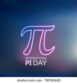 International Pi Day!  Mathematical constant number.Vector illustration.