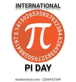 International Pi Day. Pi symbol. Vector illustration on white background. Holiday concept. Template for background, banner, card, poster