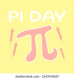 International Pi day with a yellow background is suitable for backgrounds, posters, websites, templates and others