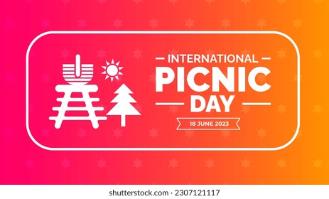 International Picnic Day background or banner design template celebrated in june.