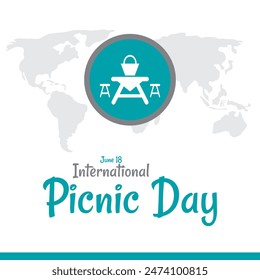 international picnic day. picnic day design with table and chair concept. social media post design. eps file.