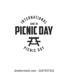 International Picnic Day. June 18. Holiday concept. Template for background, banner, card, poster with text inscription. Vector EPS10 illustration