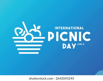 International Picnic Day. June 18. Gradient background. Eps 10.