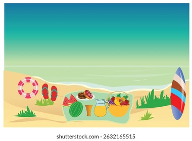 international picnic day realistic poster invitation design template Vector illustration graphic artwork.