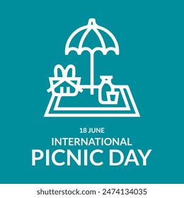 international picnic day OR world picnic day. vector illustration. 18 june picnic day. eps file,