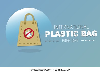 International plastic bag free day vector illustration, suitable for web banner or printing campaign