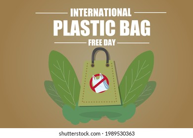 International plastic bag free day vector illustration