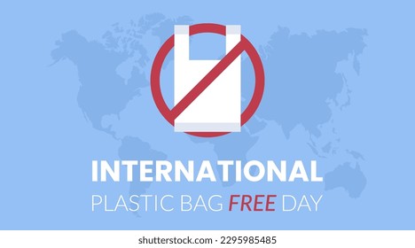 International plastic bag free day flat design vector illustration