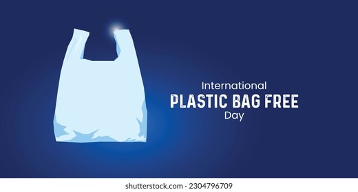 ilustración vectorial de día libre de bolsa de plástico internacional. banner de concepto de bolsa de plástico, afiche, postal, diseño de pancartas en medios sociales.