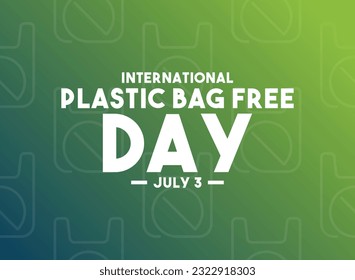 International Plastic Bag Free Day. July 3. Seamless pattern plastic bag ban line icon. Gradient background. Eps 10.