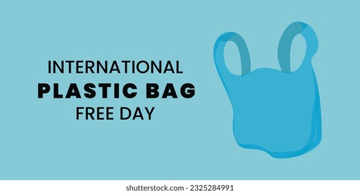 International plastic bag free day on July 03, flat design premium illustration, vector illustration of planet earth put in a plastic bag