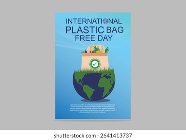 International Plastic bag Free Day celebration vector graphic design. International plastic bag free day concept illustration for flyer poster and other.