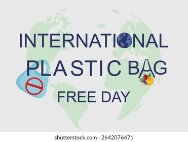 International Plastic bag Free Day celebration vector graphic design illustration. Sustainable and Ecology Lifestyle Concept.