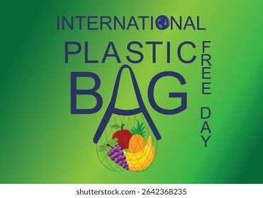 International Plastic Free Day celebration editable vector graphic design illustration.
