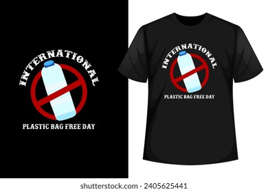 International Plastic Free Day Vector Illustration with, Save Earth and Ocean in Eco Lifestyle t shirt design