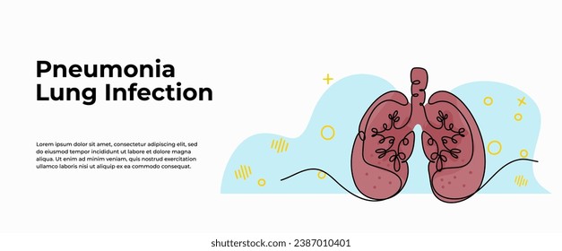 International Pneumonia Day vector illustration of lungs symbol. Modern flat in continuous line style.