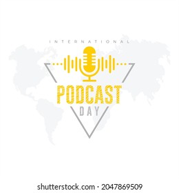 International Podcast Day Design. Illustration of Podcast icon with Vector background