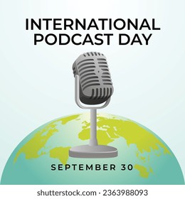 International Podcast Day design template good for celebration usage. padcat mic vector illustration. globe vector illustration. vector eps 10.