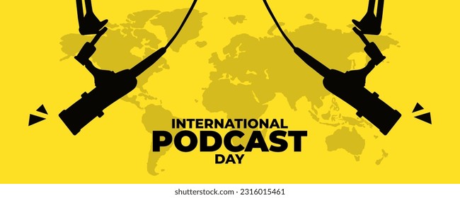 International Podcast Day on 30 September Banner Background. Horizontal Banner Template Design. Vector Illustration