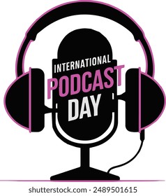 International podcast day typography vector silhouette art illustration