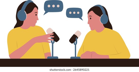 International Podcast Day. Vector Illustration in Cartoon Concept