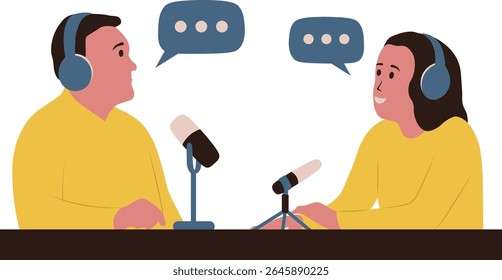 International Podcast Day. Vector Illustration in Cartoon Concept