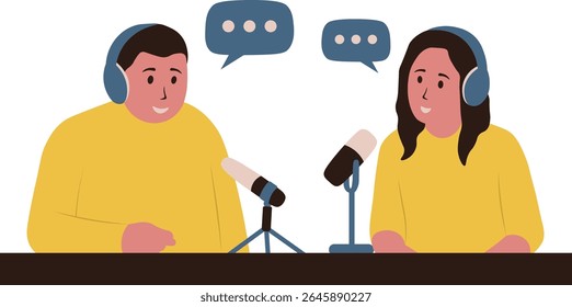 International Podcast Day. Vector Illustration in Cartoon Concept